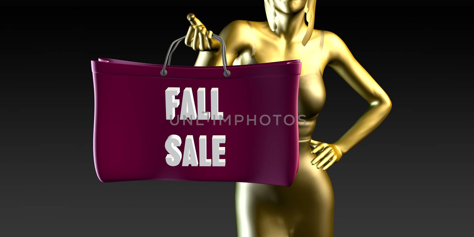 Fall Sale with a Lady Holding Shopping Bags