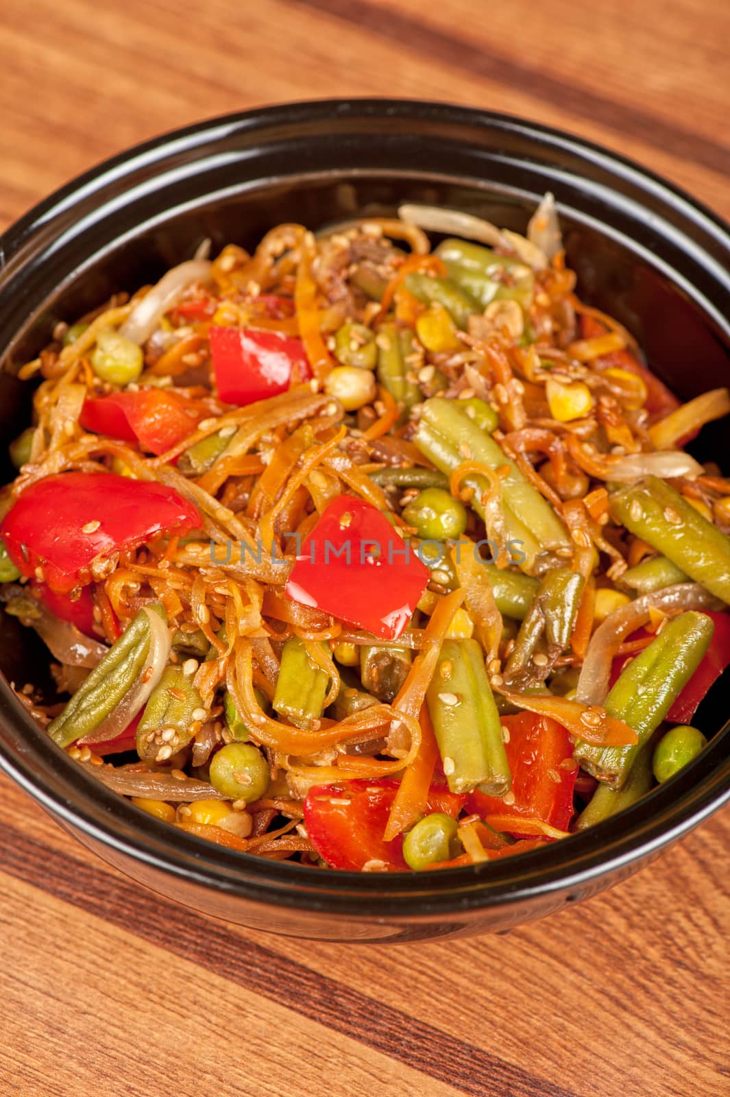warm vegetable salad with sesame