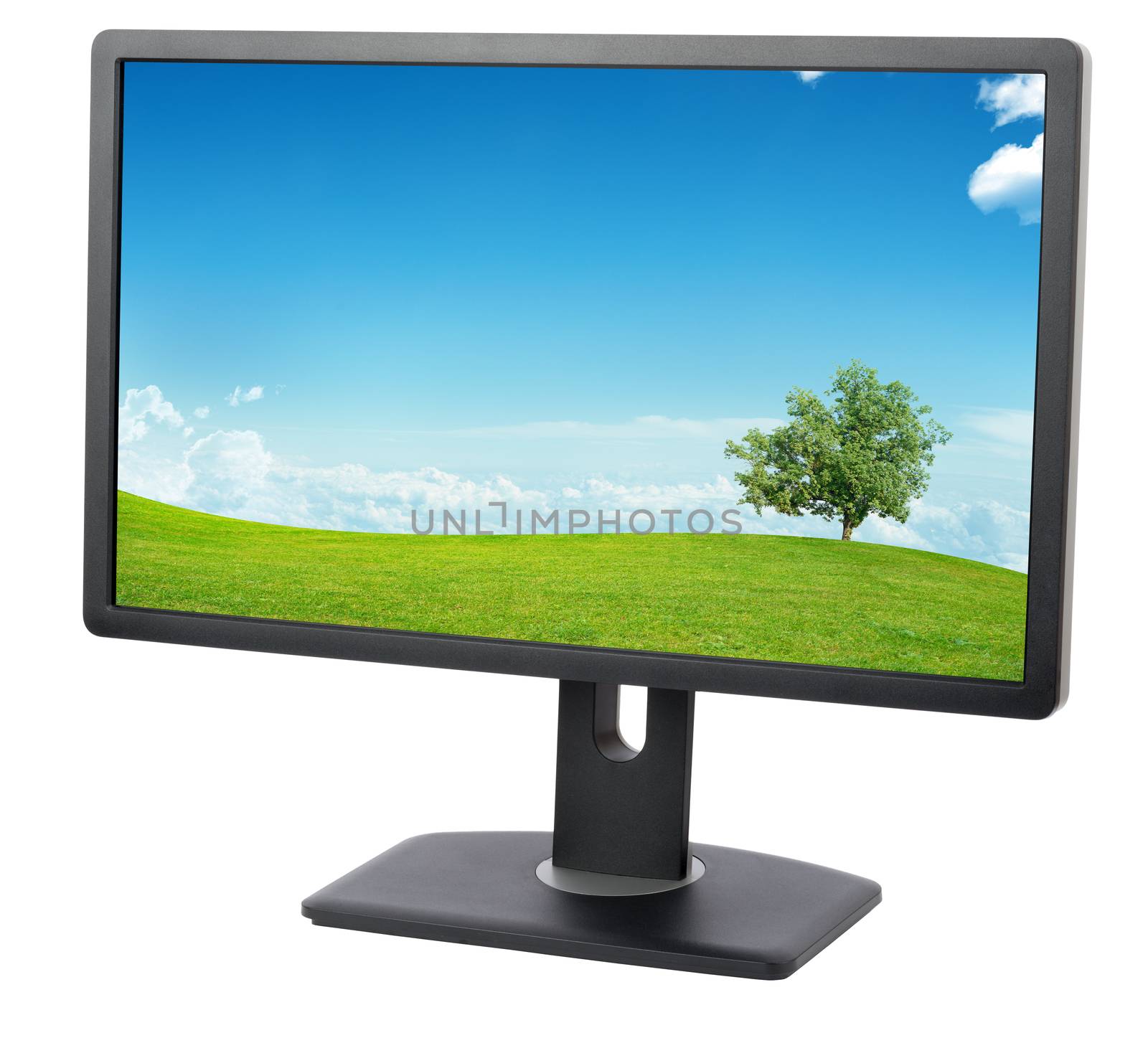 Monitor with nature on screen by cherezoff