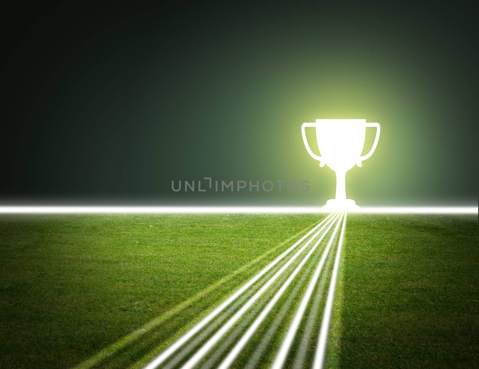 Abstract background with winner cup by cherezoff