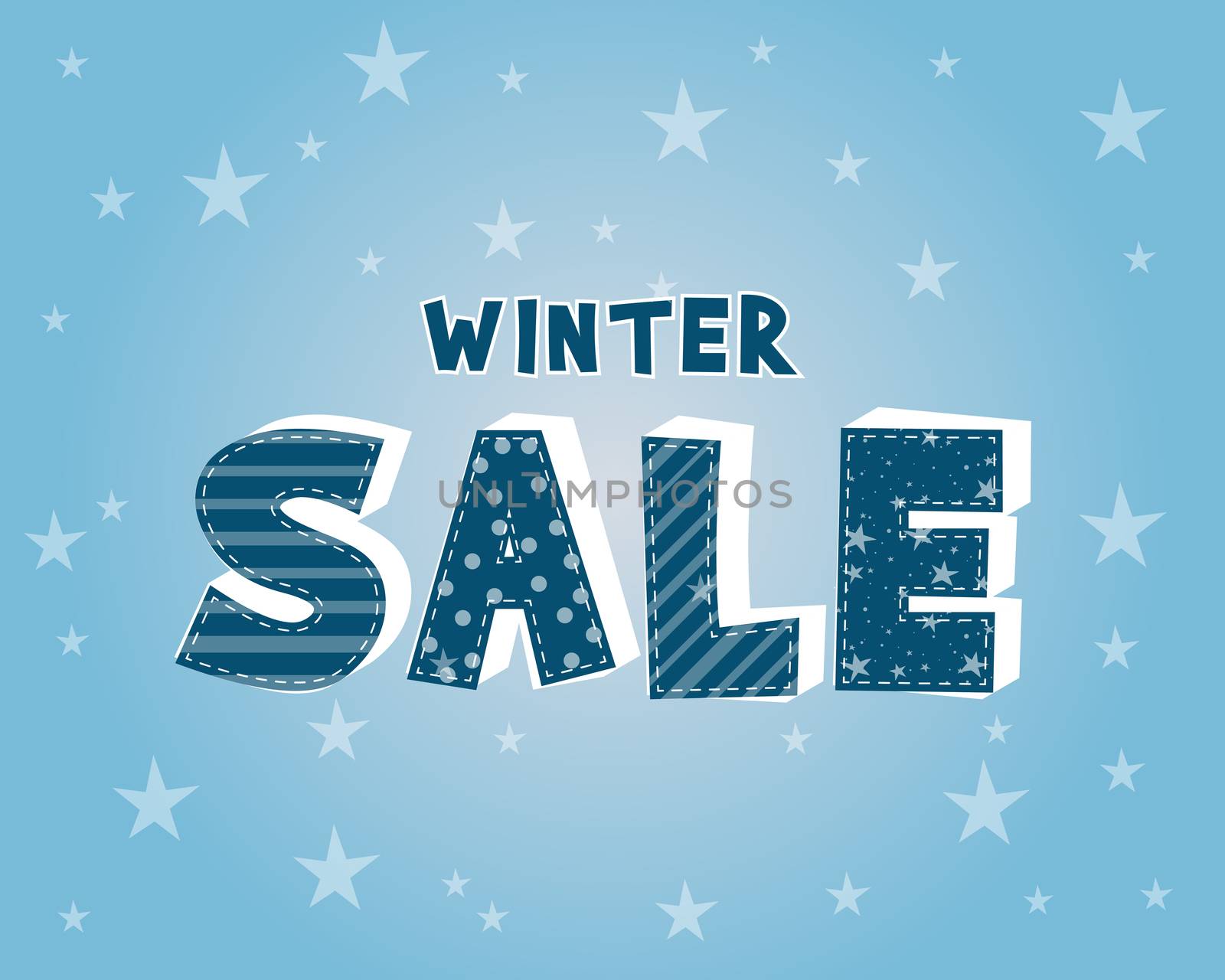 winter sale with stars poster by marinini