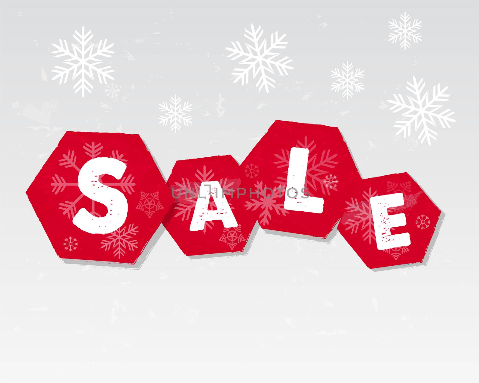 winter sale with snowflakes over white background, business seasonal shopping concept