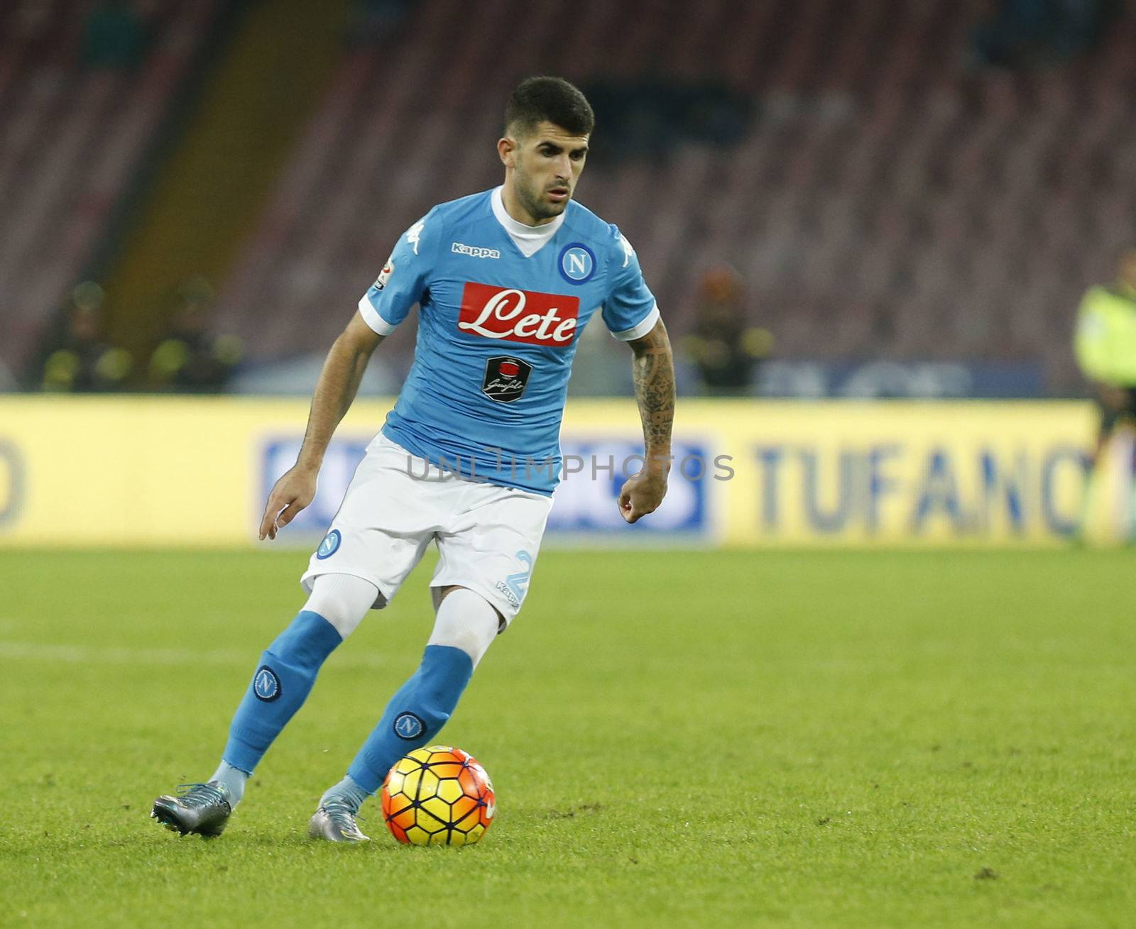 ITALY, Naples: Napoli beat Udinese 1-0 in their Serie A match at San Paolo stadium in Naples on November 8, 2015. Elseid Hysaj.