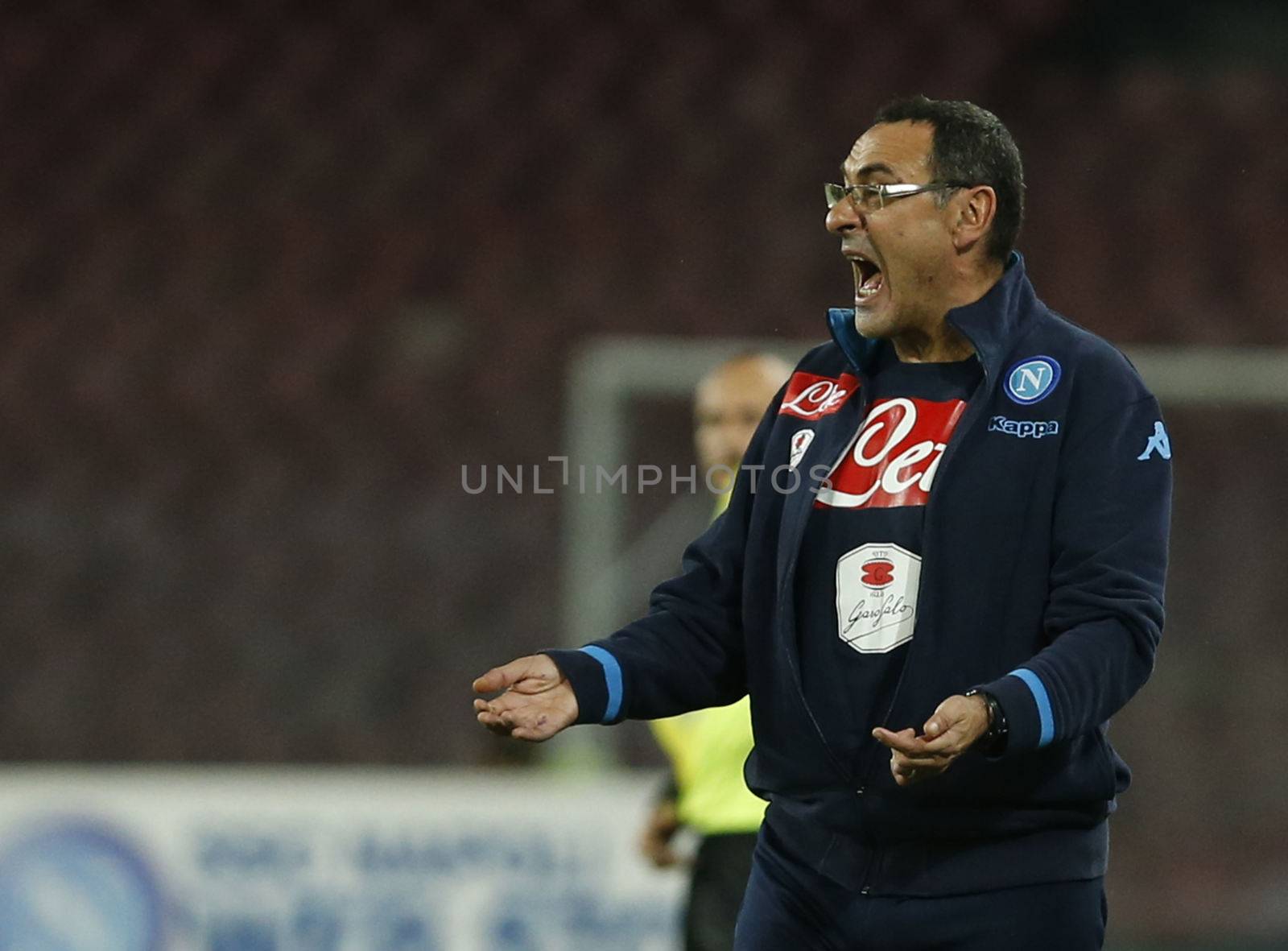 ITALY, Naples: Napoli beat Udinese 1-0 in their Serie A match at San Paolo stadium in Naples on November 8, 2015. Maurizio Sarri.