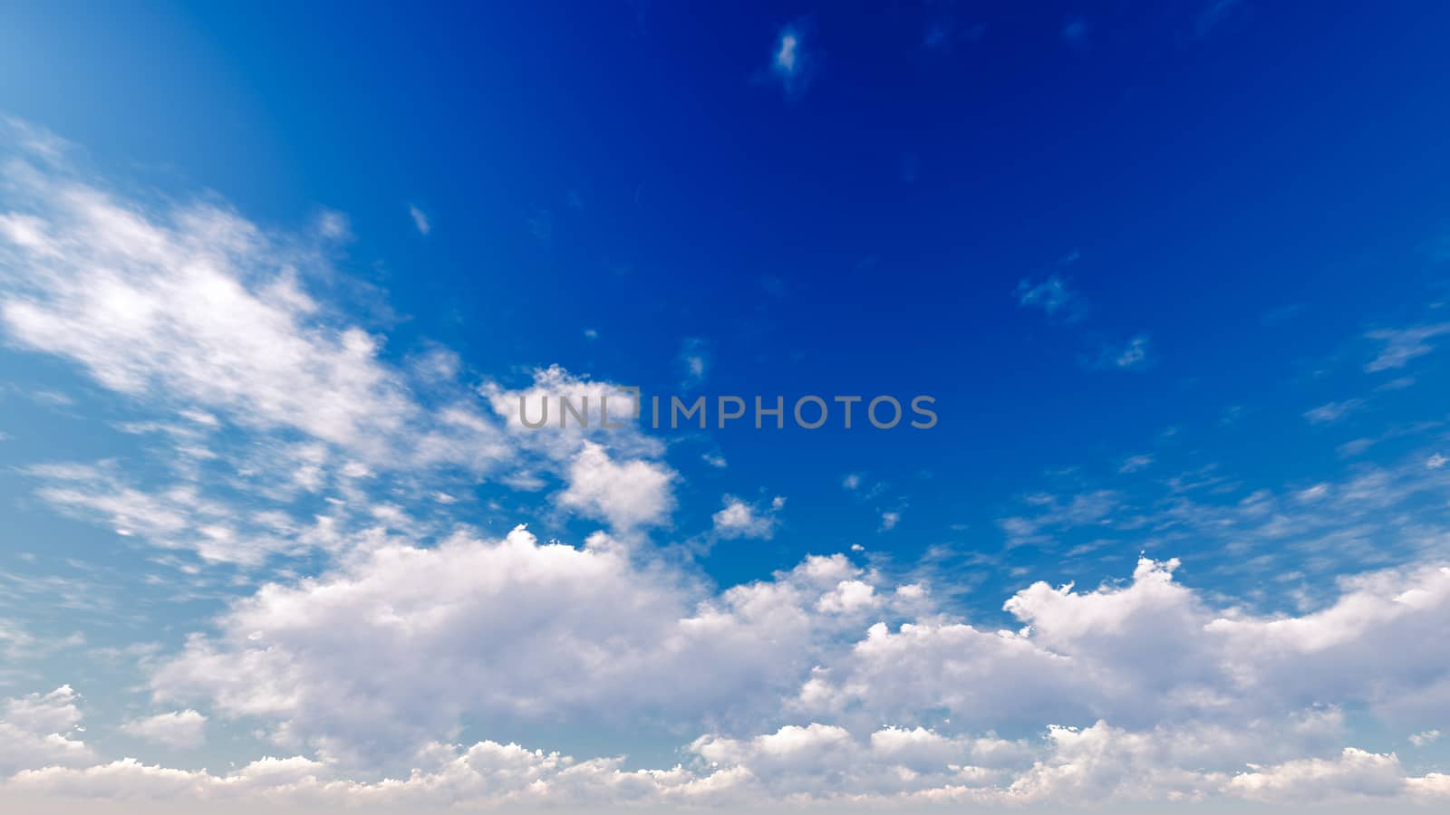 Cloudy blue sky abstract background, blue sky background with tiny clouds, 3d illustration