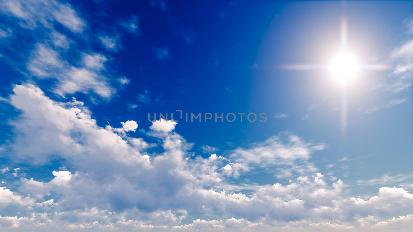 Cloudy blue sky abstract background, 3d illustration by teerawit