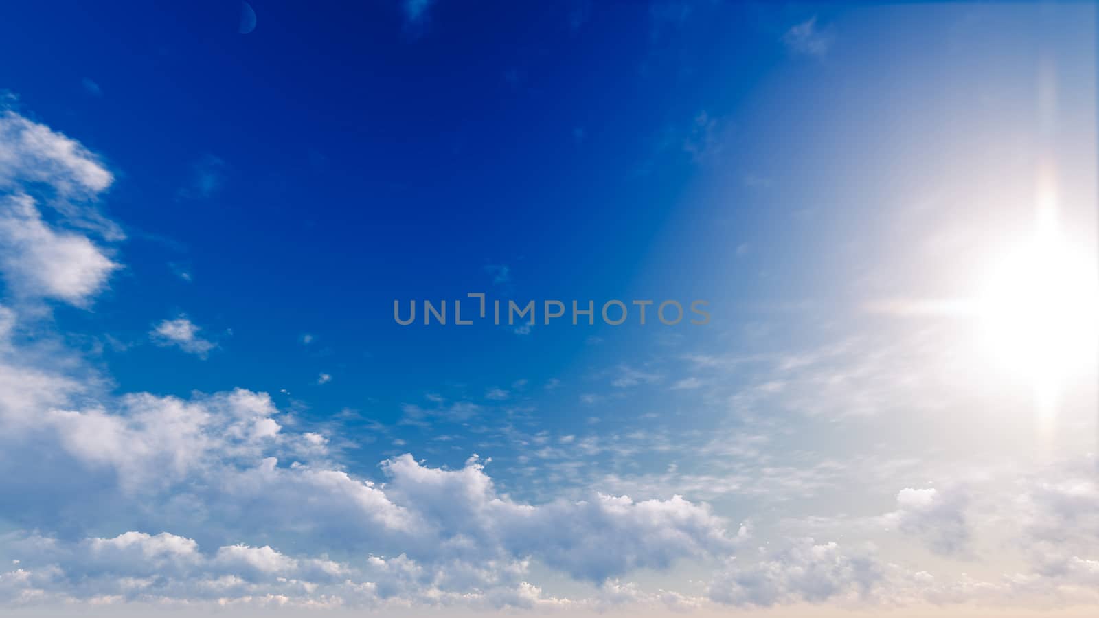 Cloudy blue sky abstract background, 3d illustration by teerawit