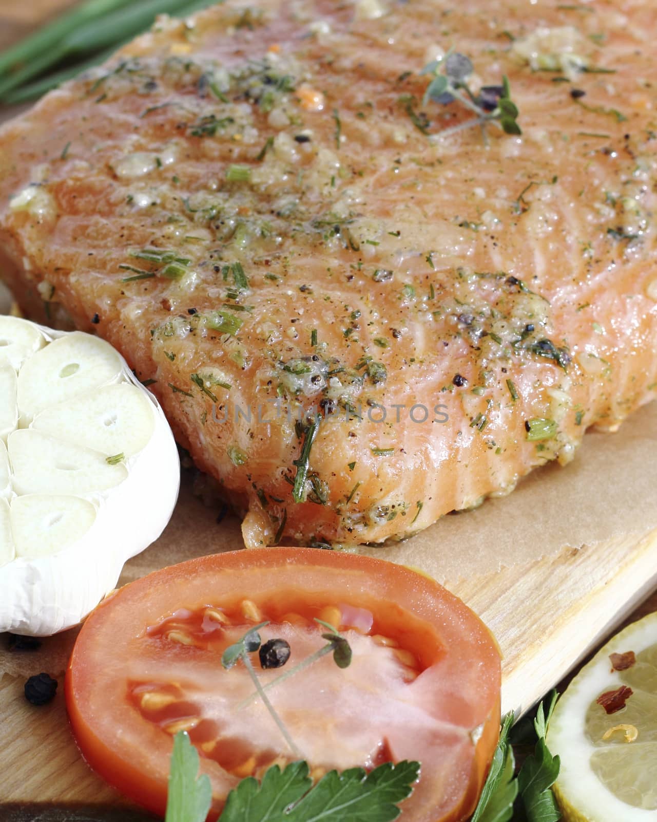 Salted salmon fillet by openas