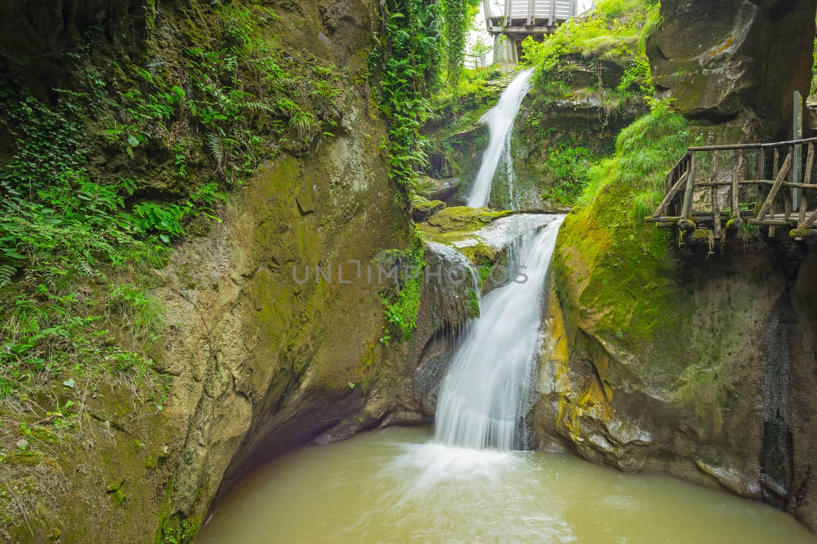 Grotto del Cagleron and waterfall in Italy by aleksaskv