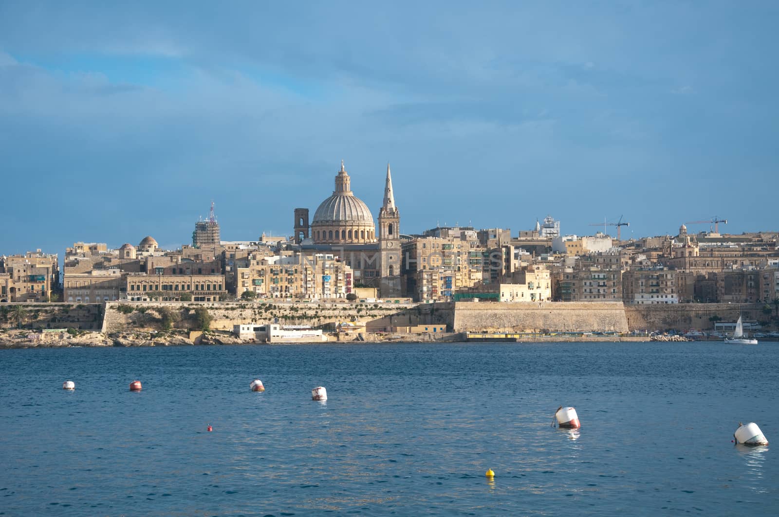 Overview of the city of Valletta, Malta, from the town of Sliema