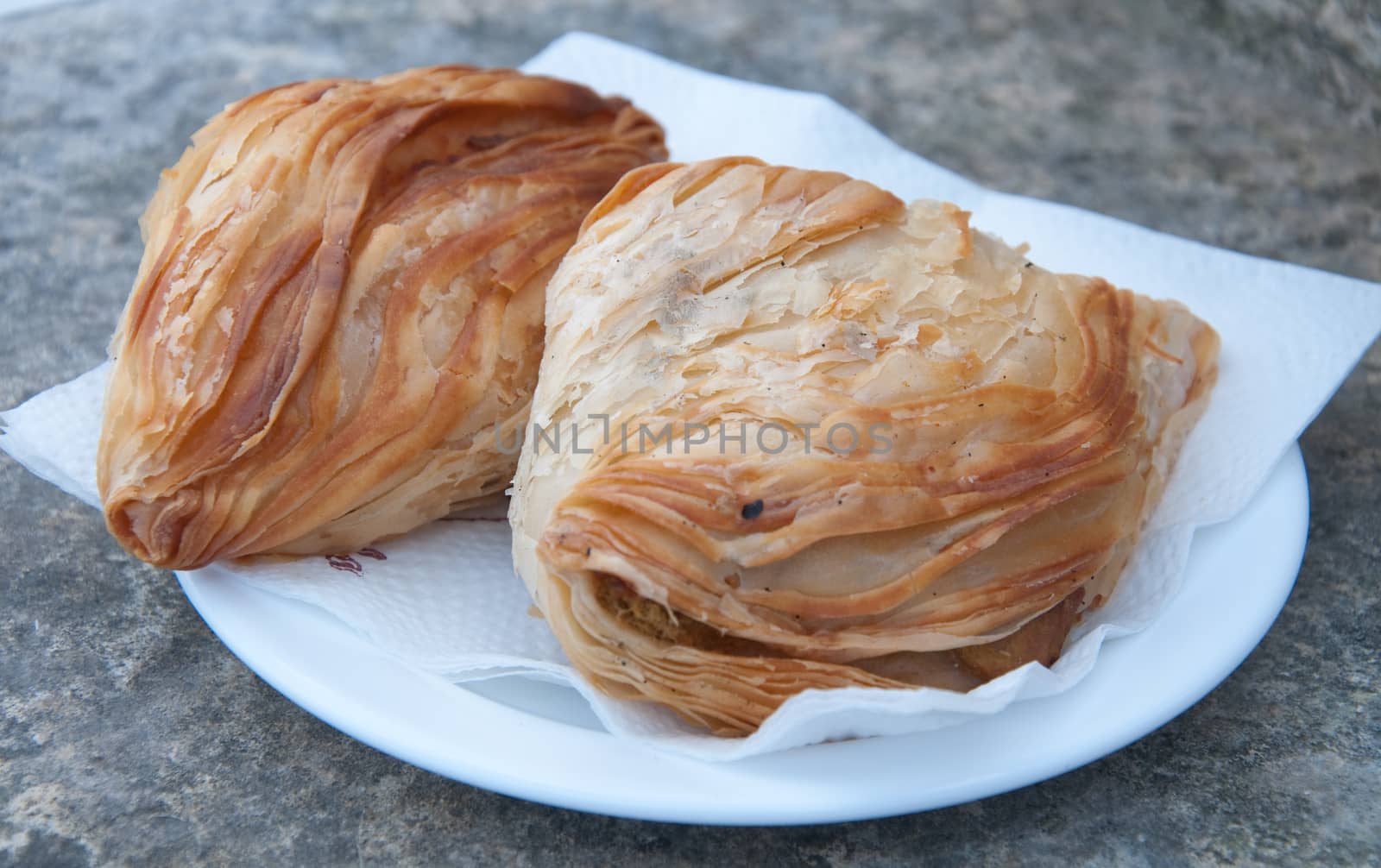 Pastizzi , typical street food Maltese with ricotta and peas
