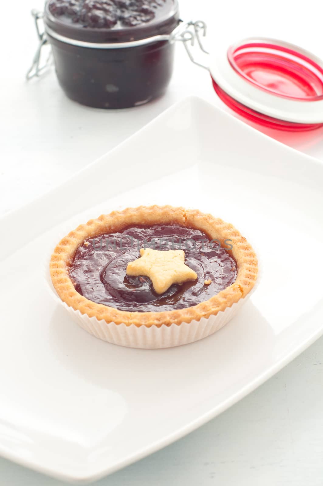 Shortbread cake with cherry jam handmade