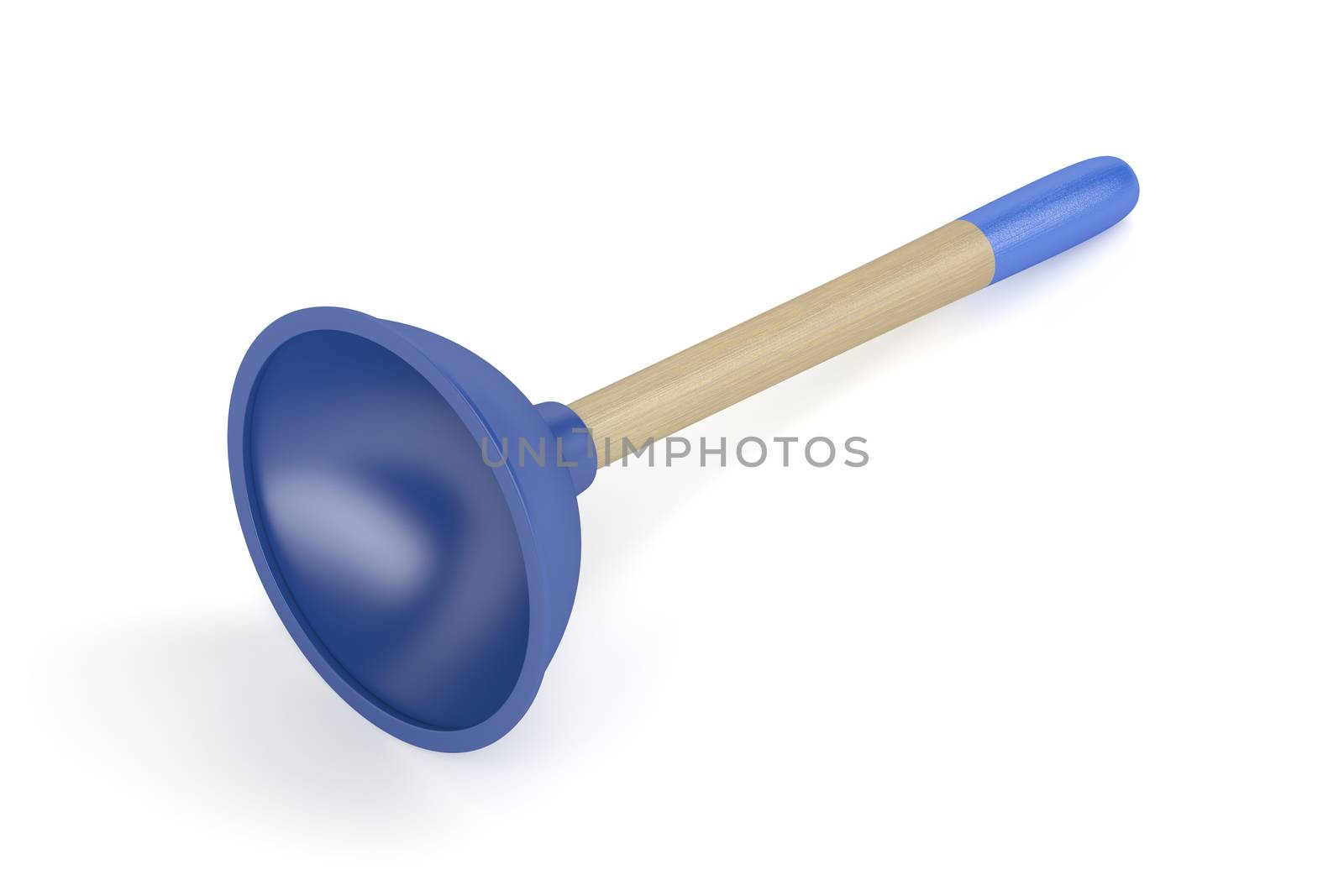 Toilet plunger on white background