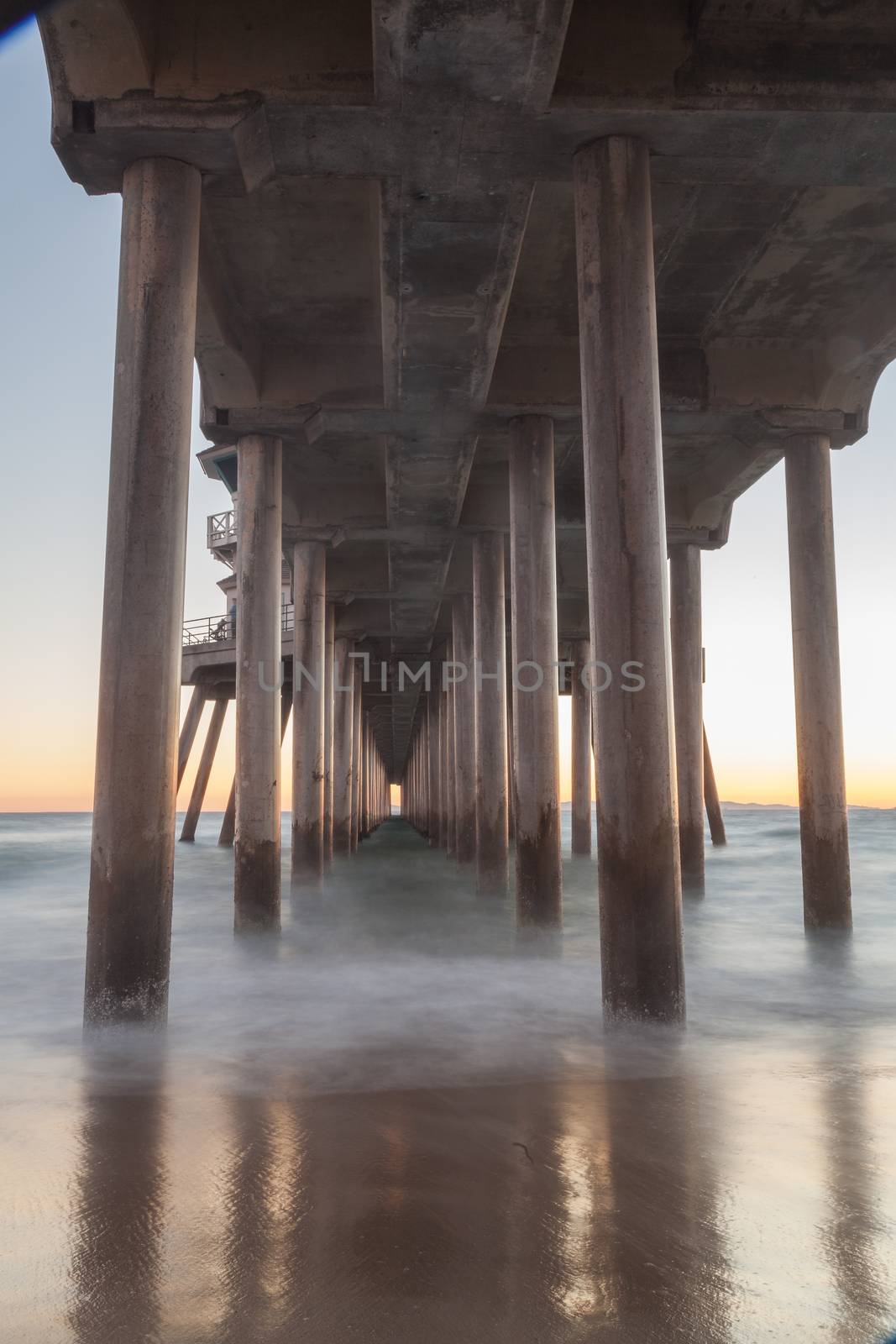 Huntington Beach, California pier at sunset by steffstarr