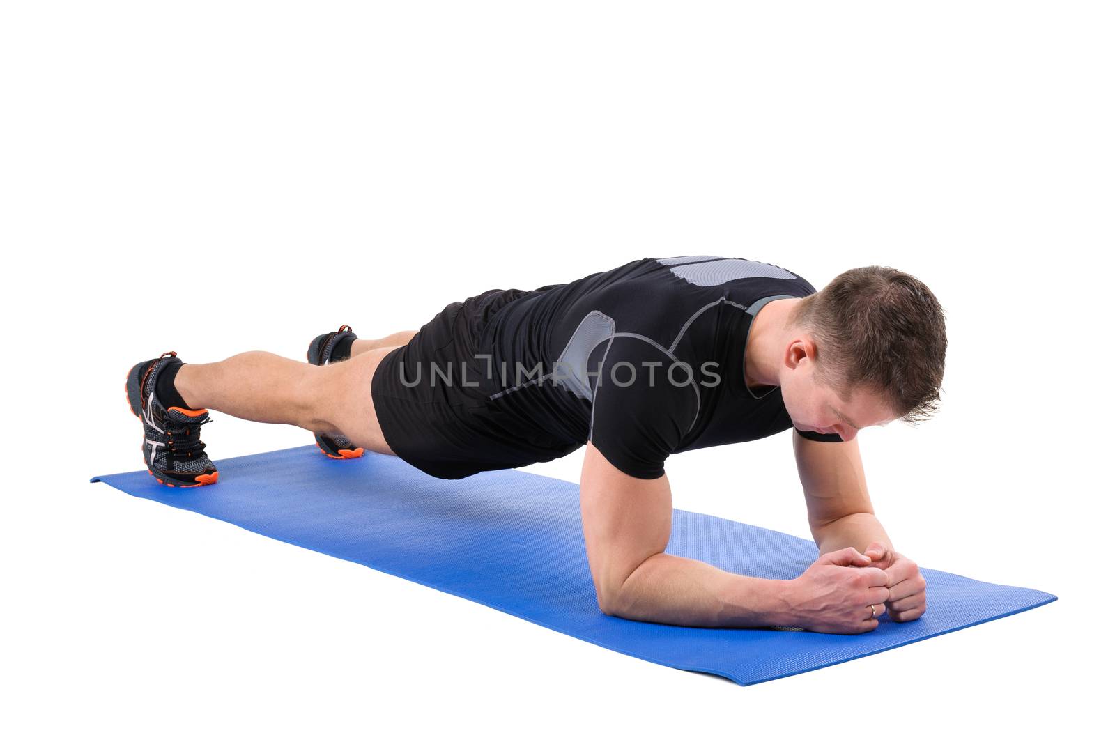 Young man doing Elbow Plank Workout by starush