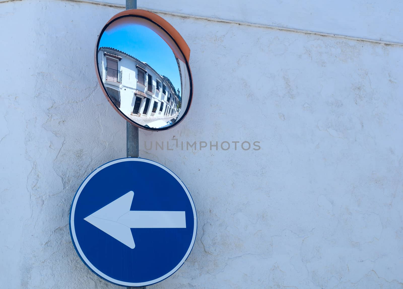 Mirror and the road sign on the wall by BIG_TAU