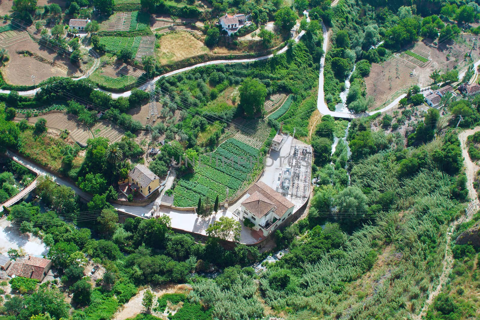 Top view of a village in Andalusia
