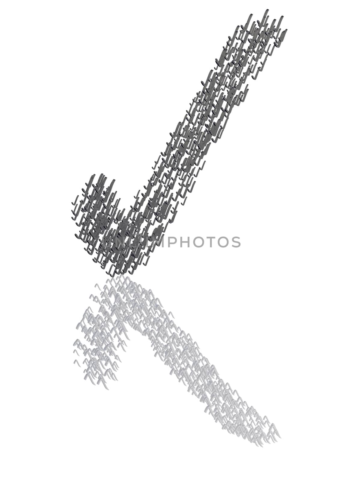 Check mark sign made from a set of small check marks.