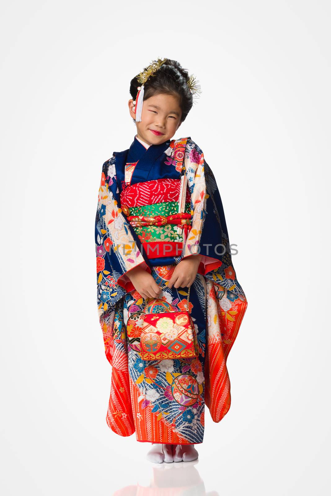 Young Girl in Kimono on White by justtscott