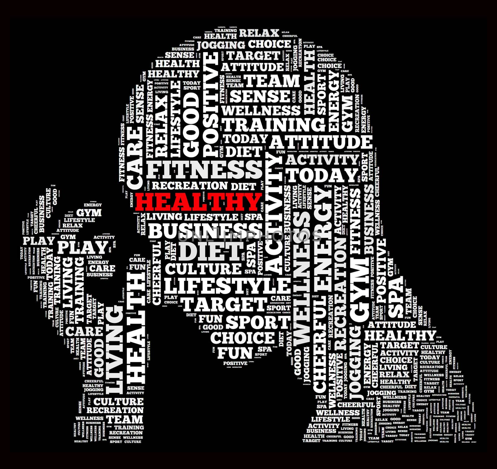Healthy life illustration word cloud concept