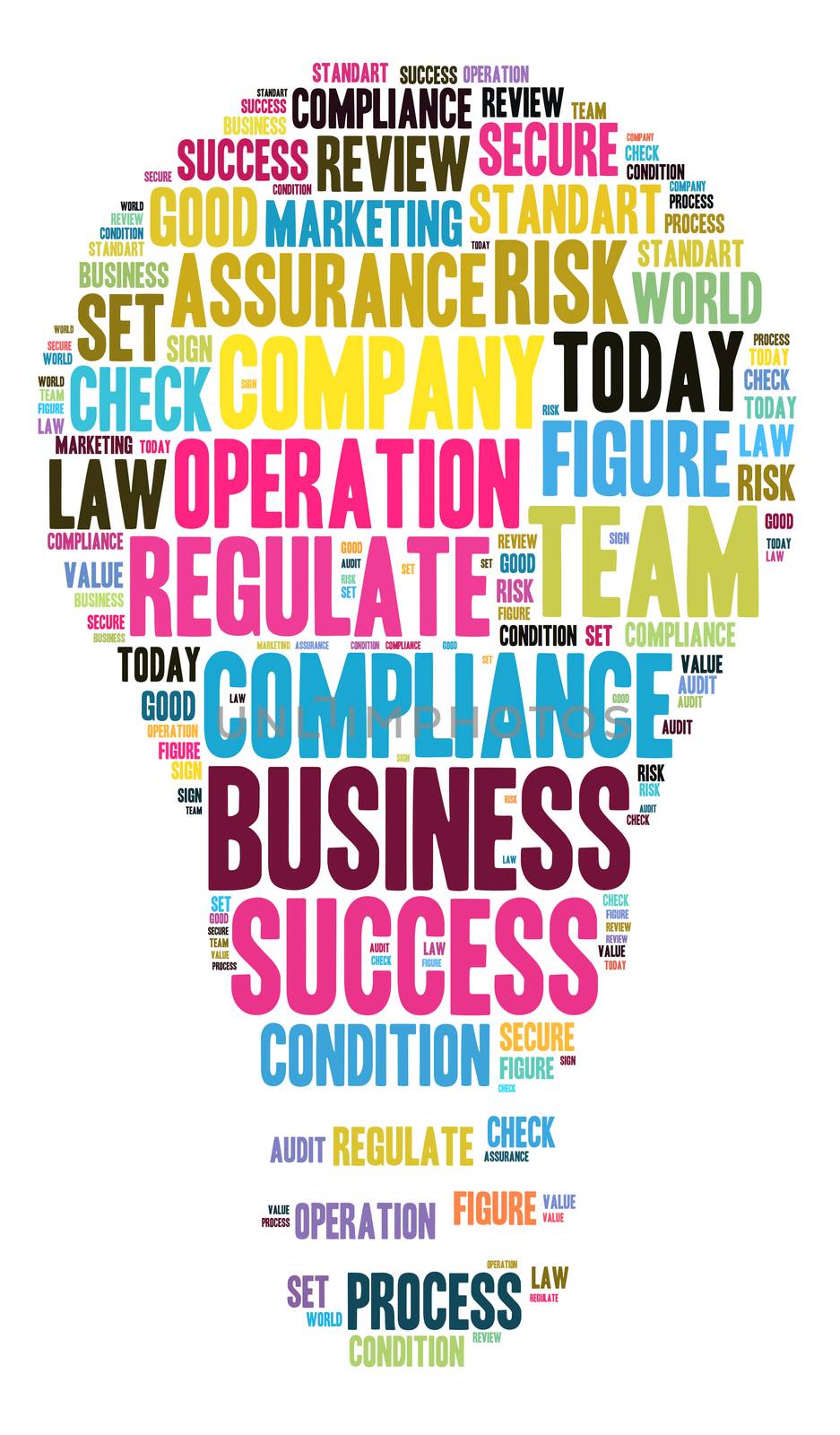 Lightbulb illustration word cloud concept