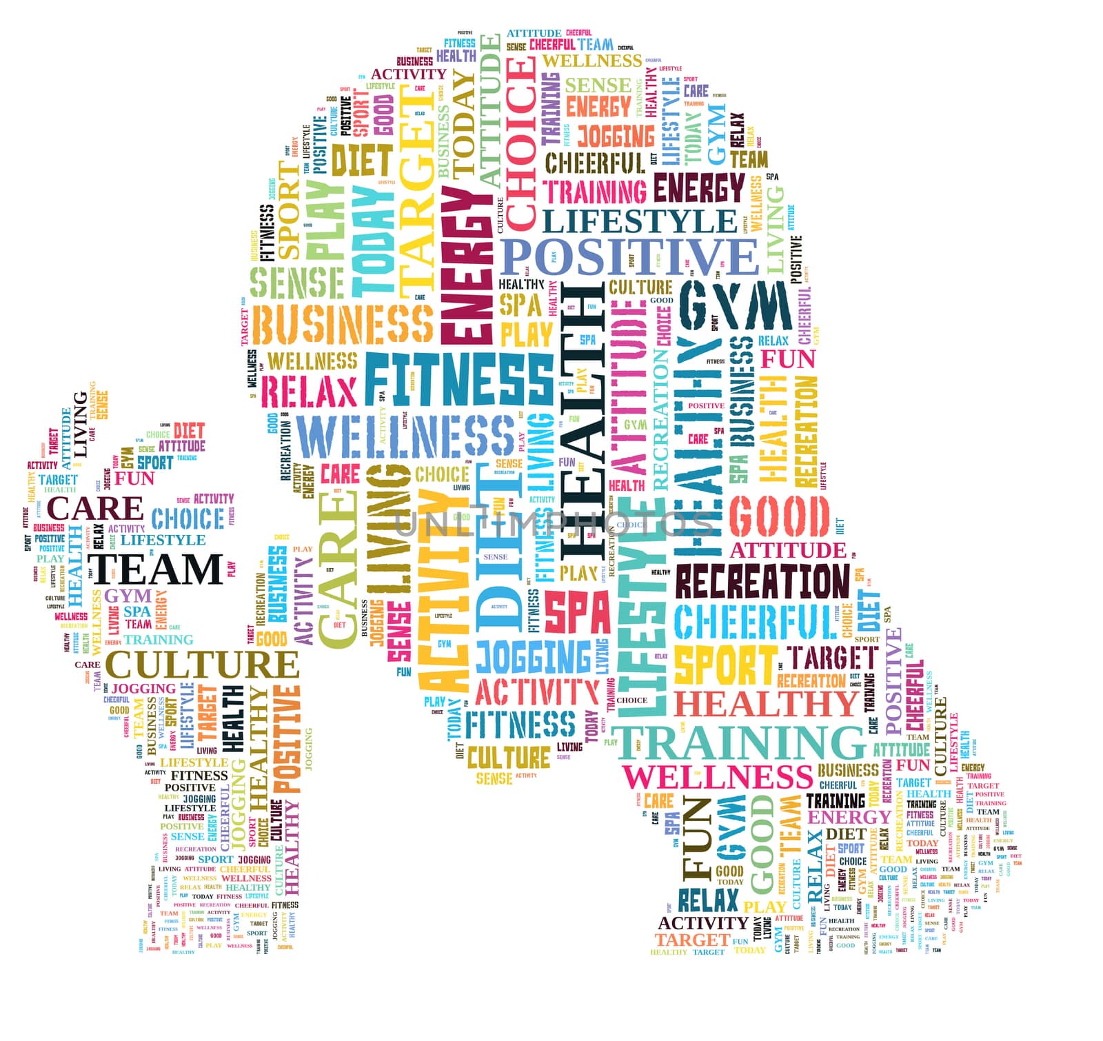 Healthy life illustration word cloud concept
