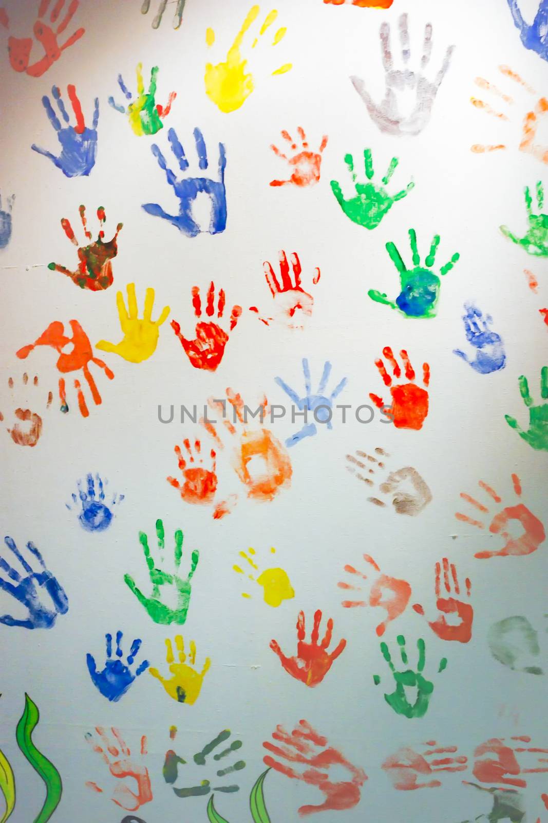 Handprints on a light background by mailos