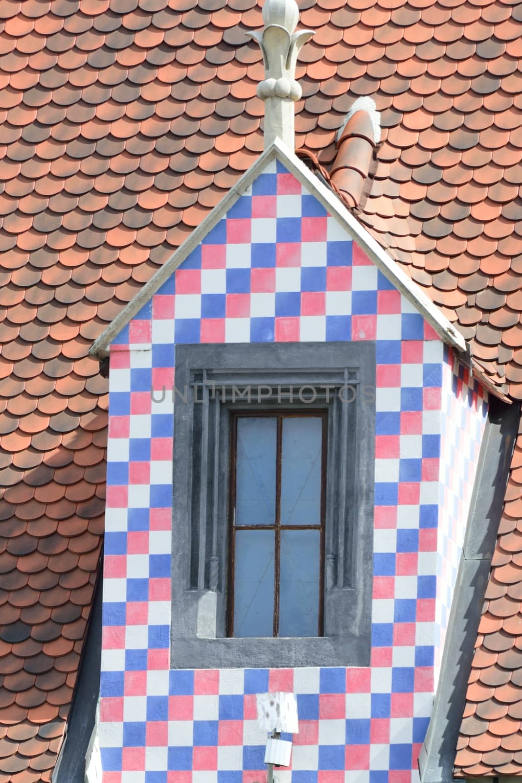 Detail of Medieval chequered windows