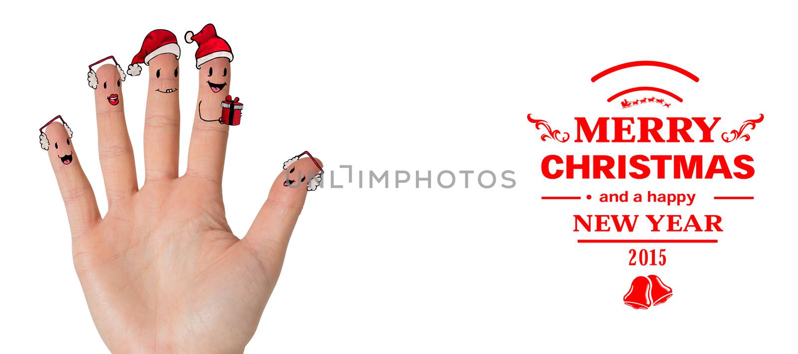 Composite image of christmas caroler fingers by Wavebreakmedia