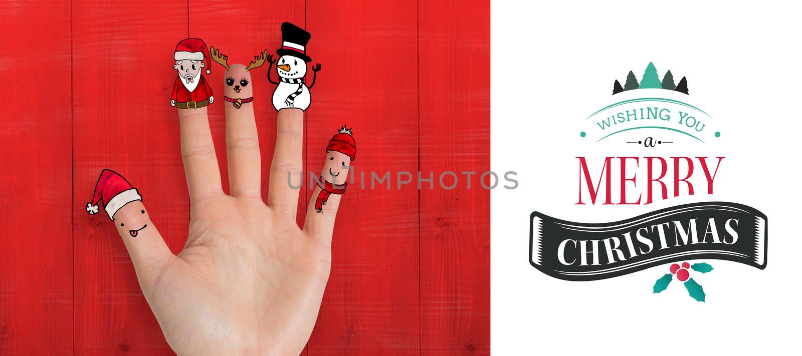 Composite image of christmas caroler fingers by Wavebreakmedia