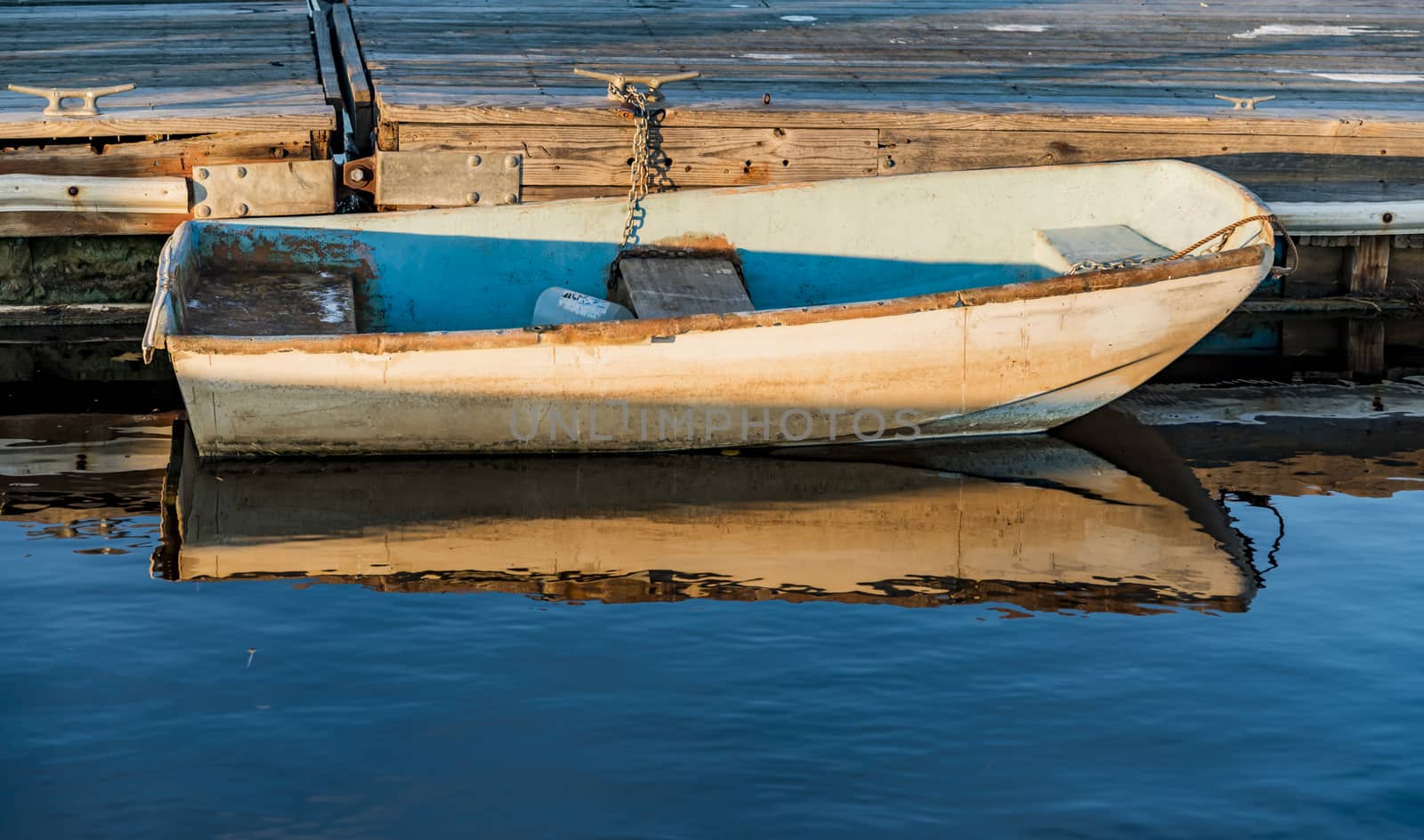 a small boat on the oceanic coast in Maine, USA