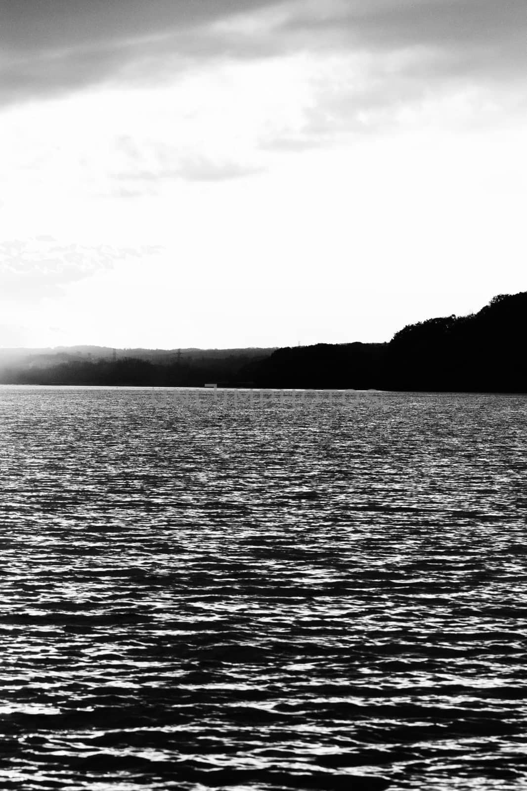 The black and white background with the lake by teo