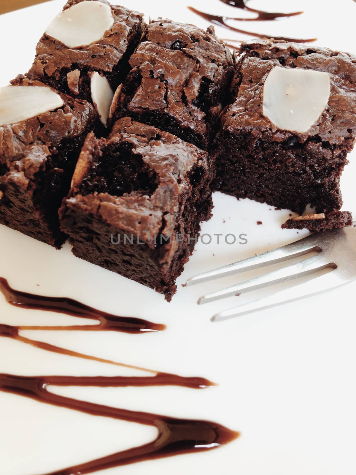 Close up of Chocolate Brownies background