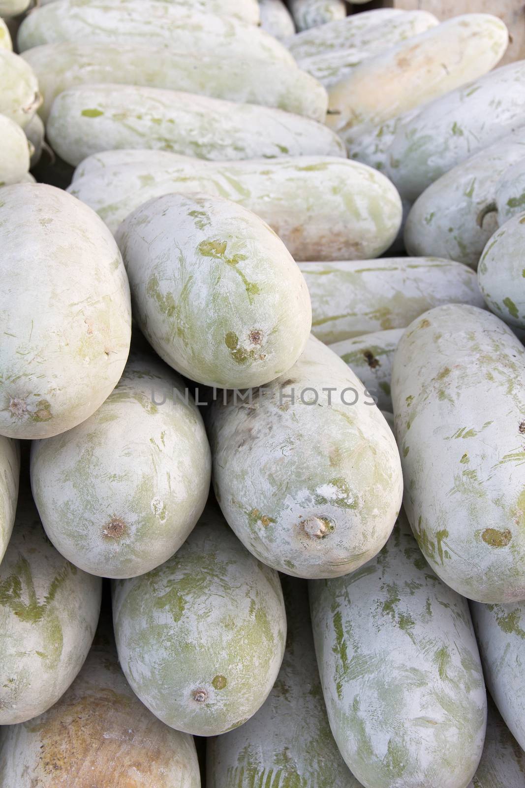 Pile of muskmelon in local market, thailand