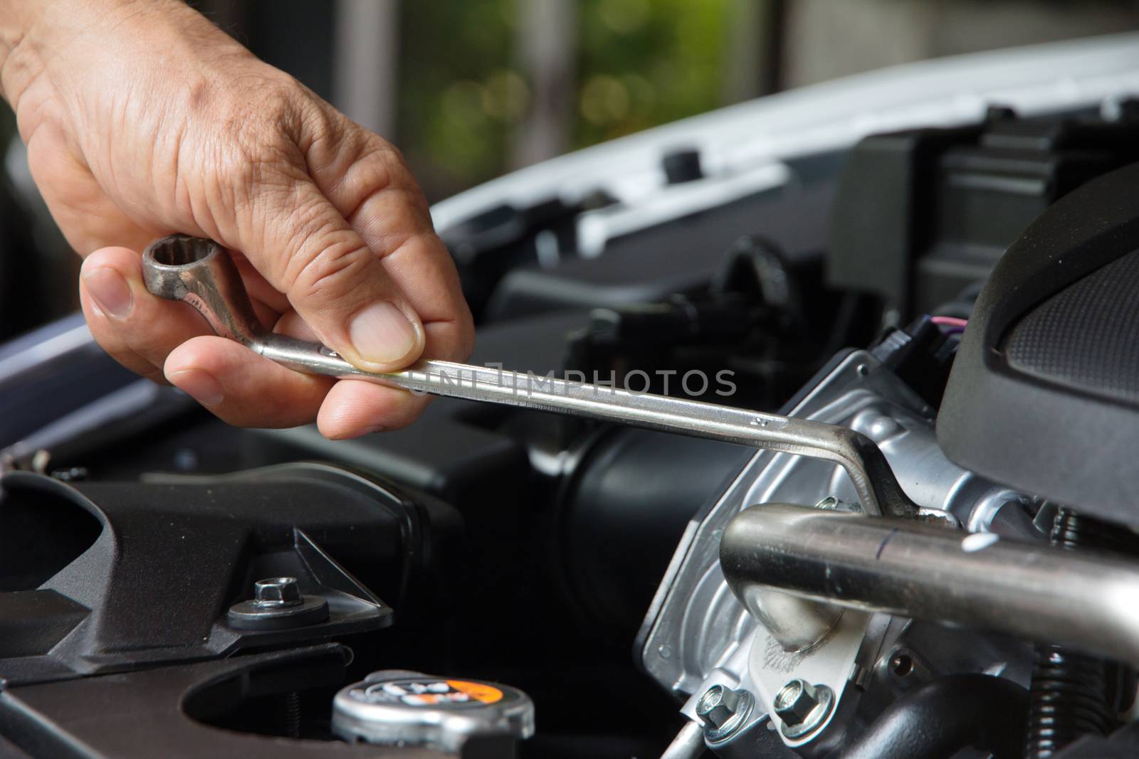 Professional car mechanic, auto repair concept
