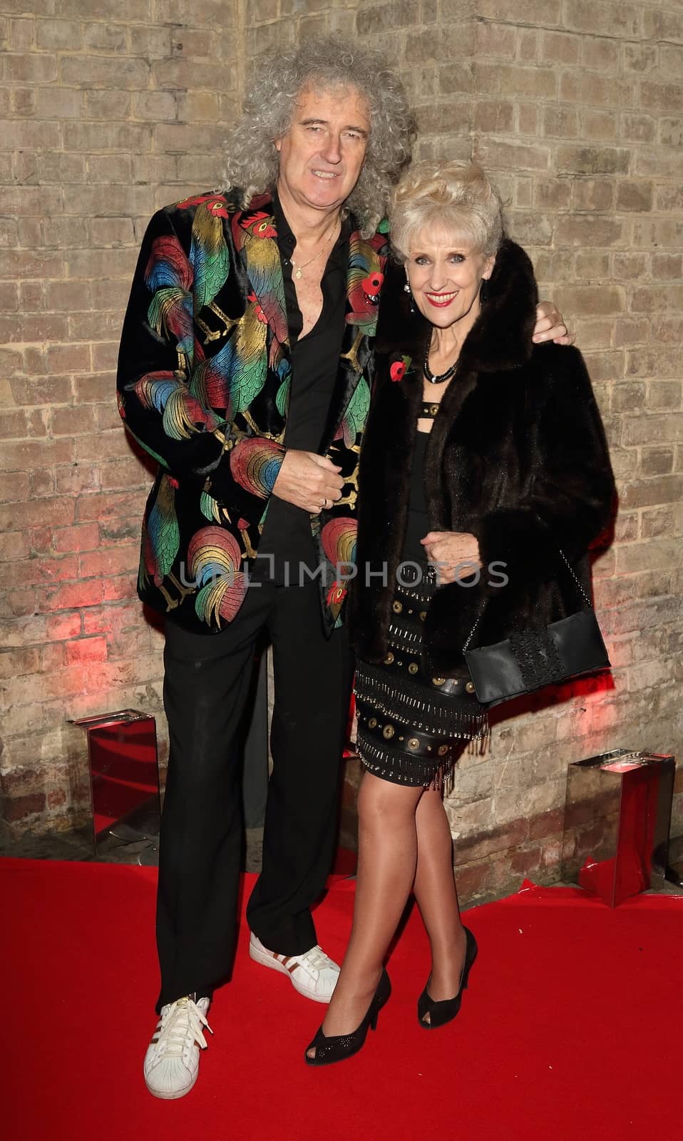 UK, London: Queen took out the award for Living Legends at the Classic Rock Roll of Honour awards at the Roundhouse, in London on November 11, 2015. Other winners were US singer songwriter Nils Lofgren, Europe and Slade frontman Noddy Holder. Brian May pictured with Anita Dobson.