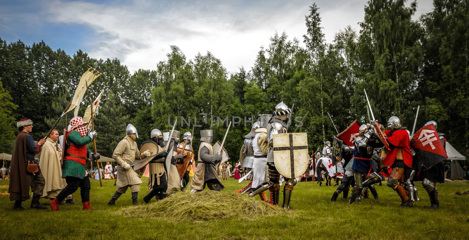 CHORZOW,POLAND, JUNE 9: Battle of medieval knights during a IV C by Attila