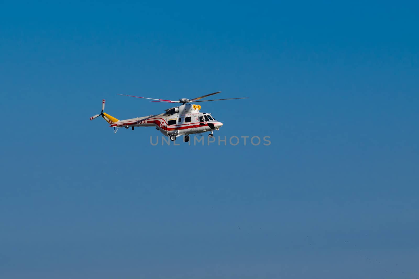 RADOM, POLAND - AUGUST 25: Polish President's helicopter W-3WA "Sokol" during Air Show 2013 event on August 25, 2013 in Radom, Poland