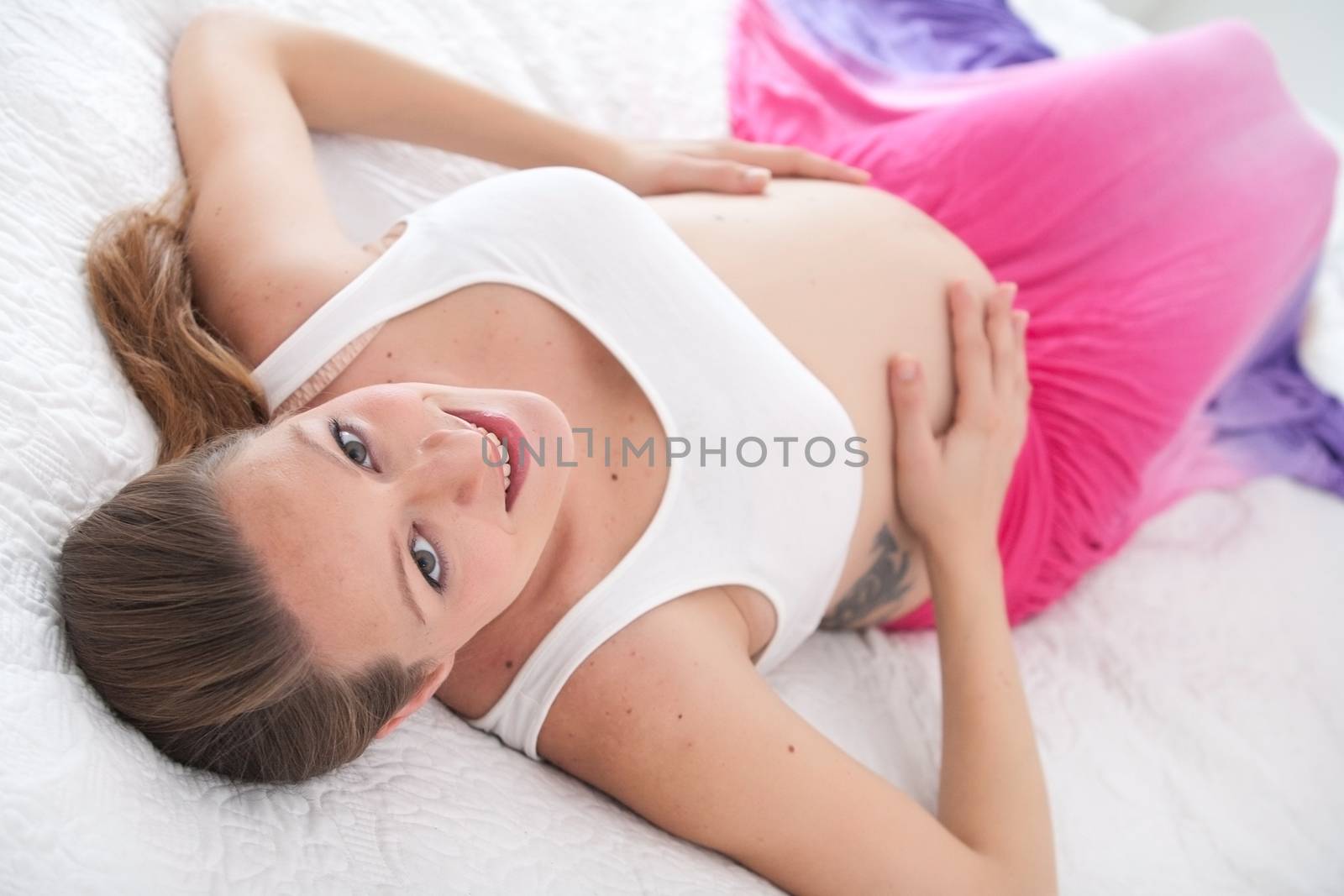 Young new mother is waiting for her child