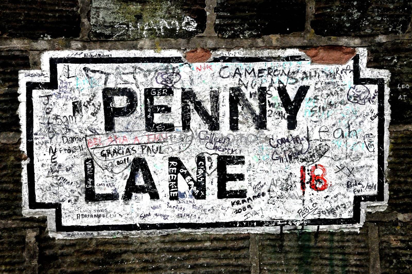 Penny Lane road sign