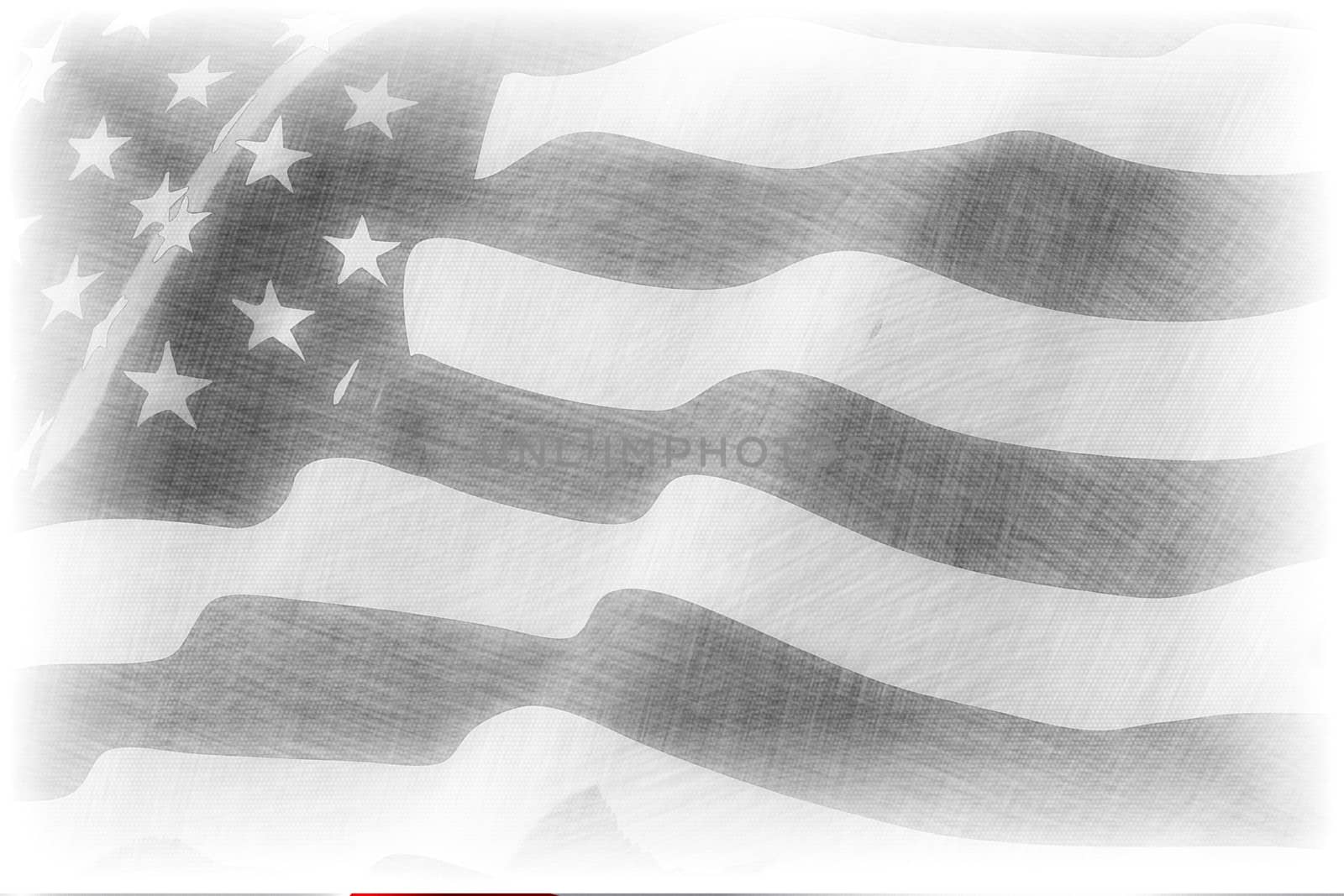 American flag pencil drawing by Attila