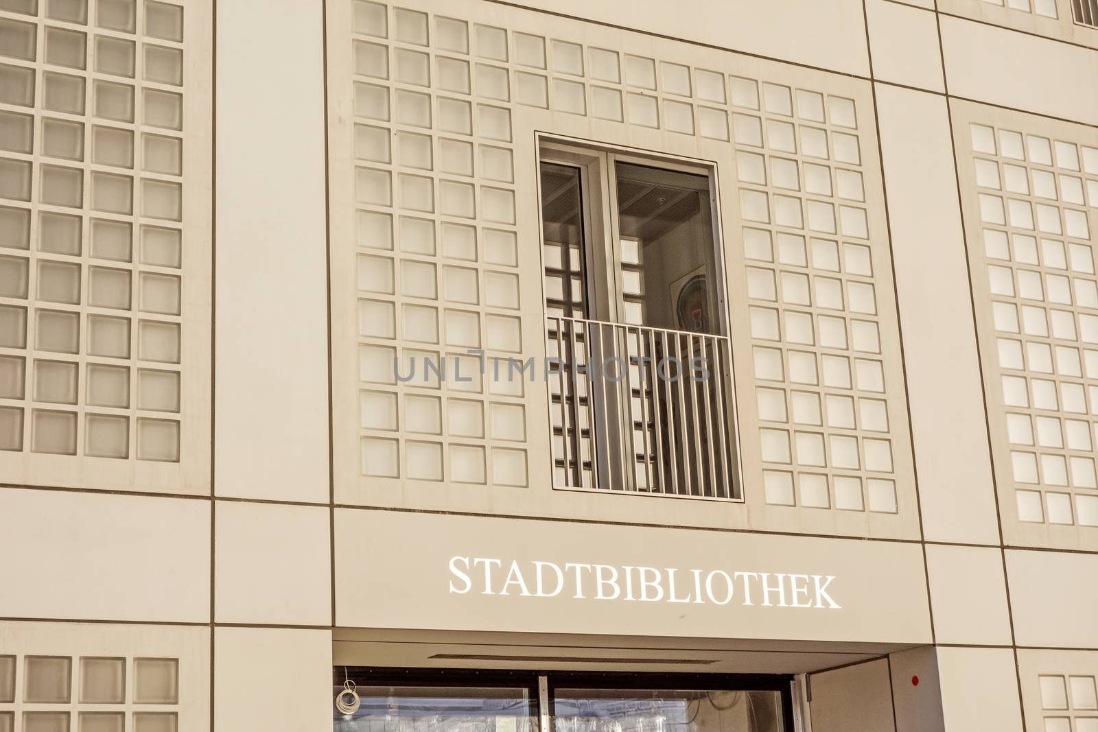 Stuttgart, Germany - November 1, 2013: The new municipal public library of Stuttgart, Germany - exterior view. It provides more than 500,000 books. It is designed by Eun Young Yi.