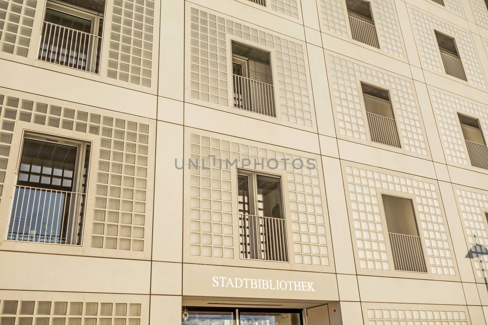 Stuttgart, Germany - November 1, 2013: The new municipal public library of Stuttgart, Germany - exterior view. It provides more than 500,000 books. It is designed by Eun Young Yi.