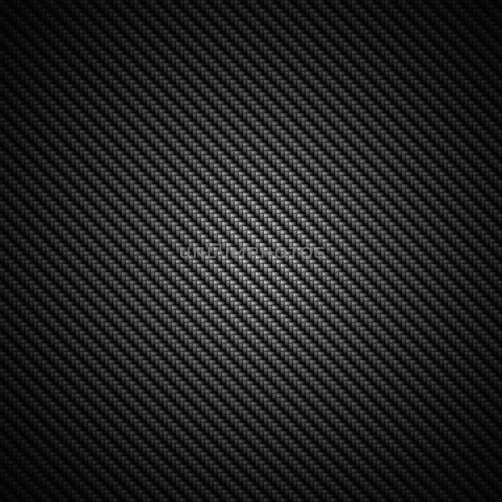 A realistic dark carbon fiber weave background or texture