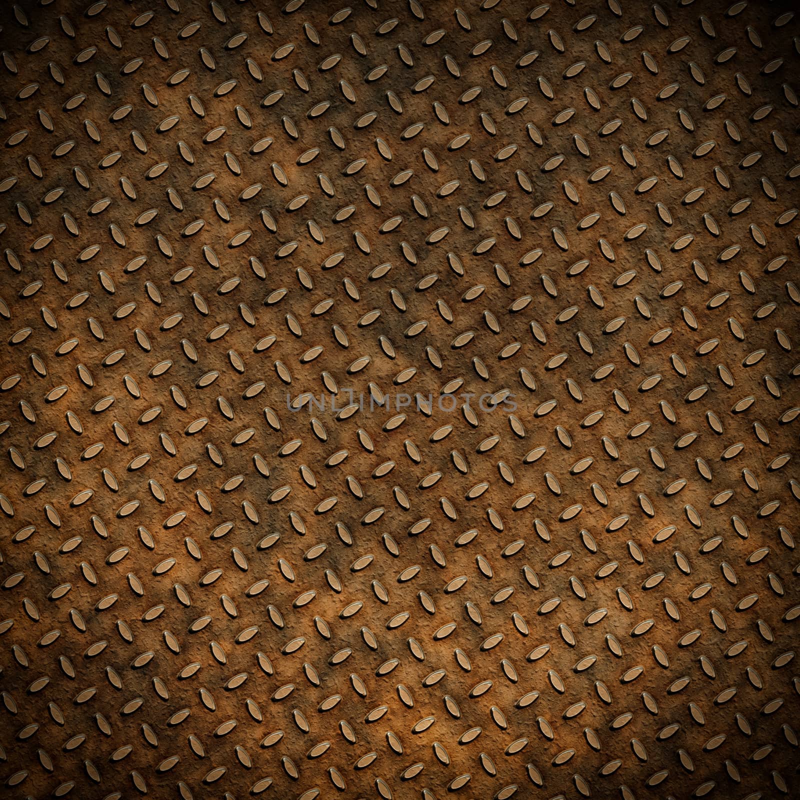 Grunge metal diamond plate background or texture by Attila
