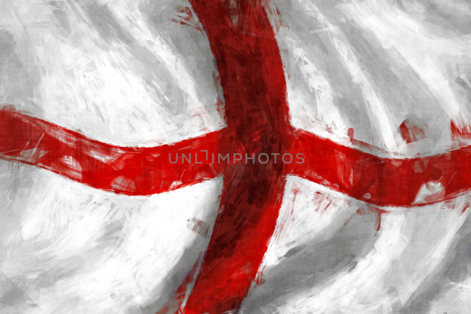 Flag of England abstract painting background by Attila