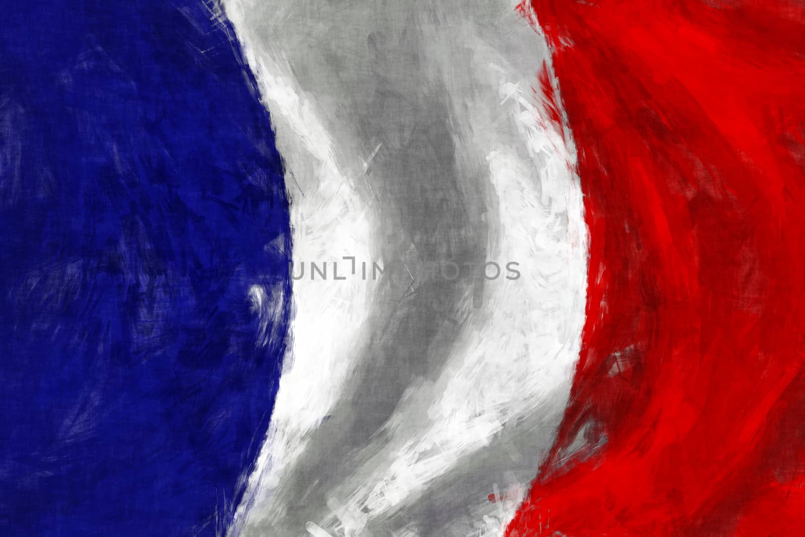 Flag of France abstract painting background by Attila