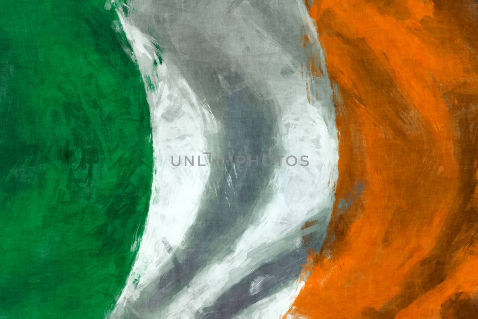 Flag of Ireland abstract painting background