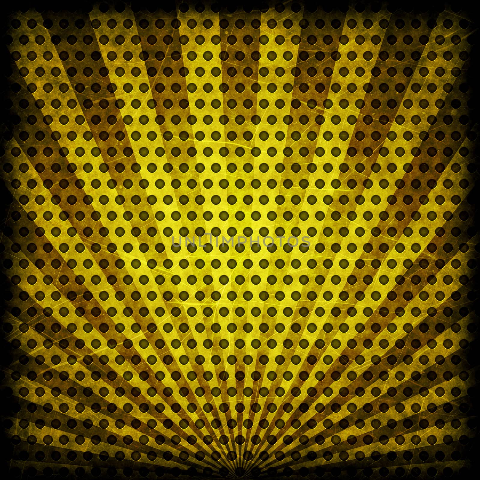 Yellow grunge sunbeams background or texture by Attila