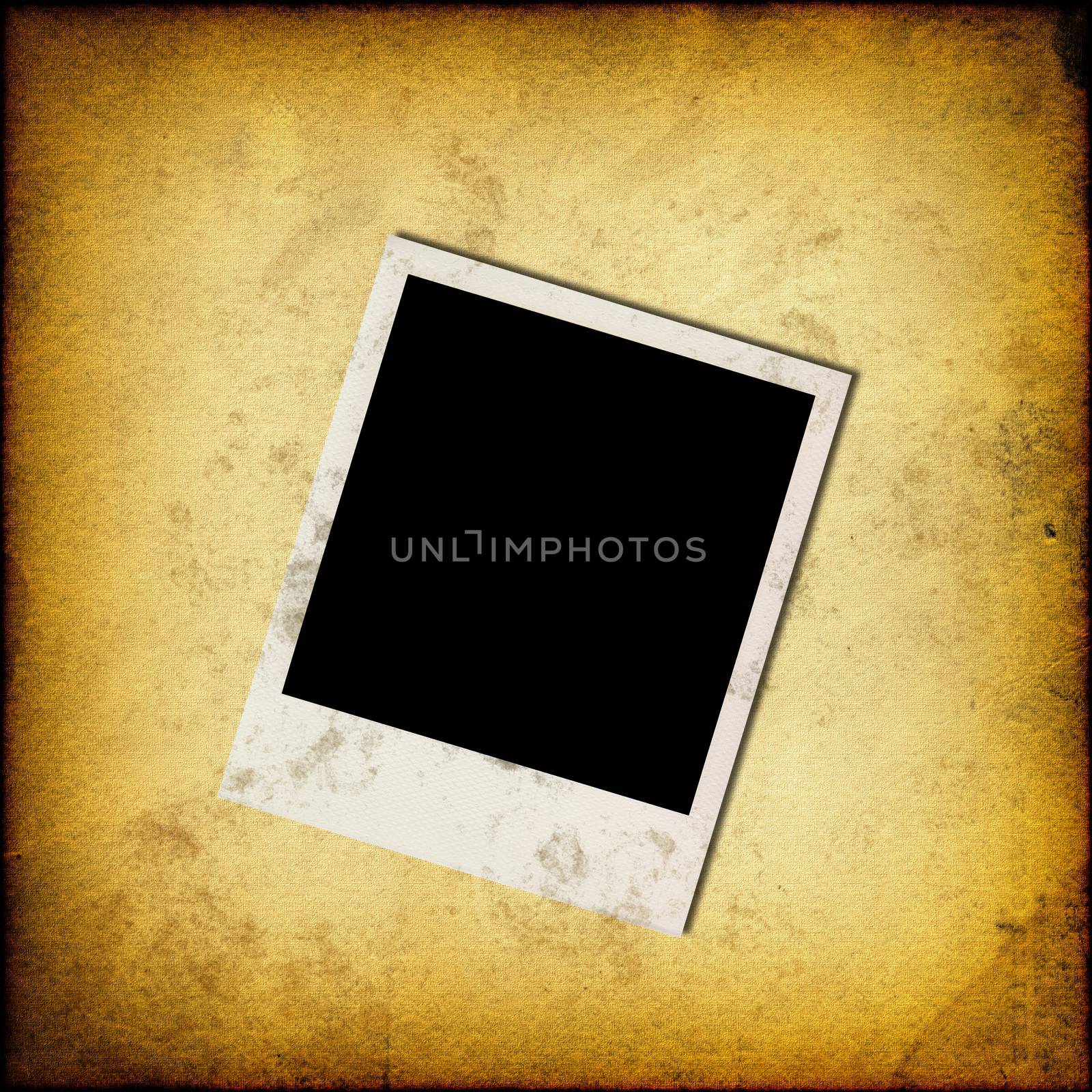 Blank instant photo frame on old grunge paper background